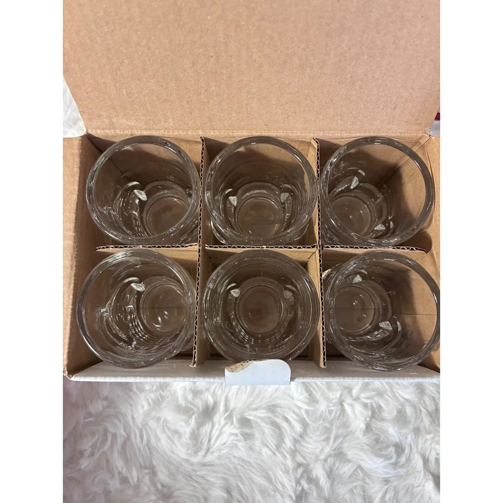 Skull Shot Glass Set 6 Piece 1.7oz 50ml Clear Glass Gothic Barware Halloween